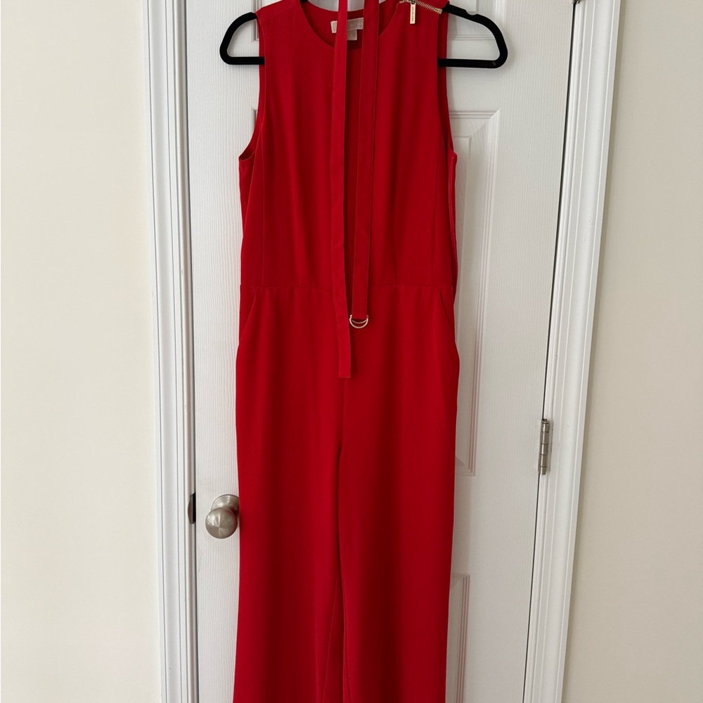 MK Elegant Red Sleeveless Jumpsuit